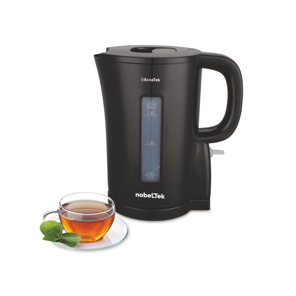 1.nke120b.png Fierbator electric nobeLTek NKE120B, 2200 W, 1.7 l capacitate, protectie fierbere fara apa, design ergonomic, curatare facila, Negru - imagine 1