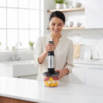 Mixer vertical Daewoo DHB100X, 1000 W, 6 viteze, negru/inox