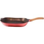 Tigaie grill NeoKlein GR30-Cherry, 30 cm, aluminiu turnat, roșu
